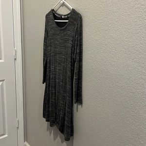 Grey multicolor Anthropologie cotton dress, petite M.